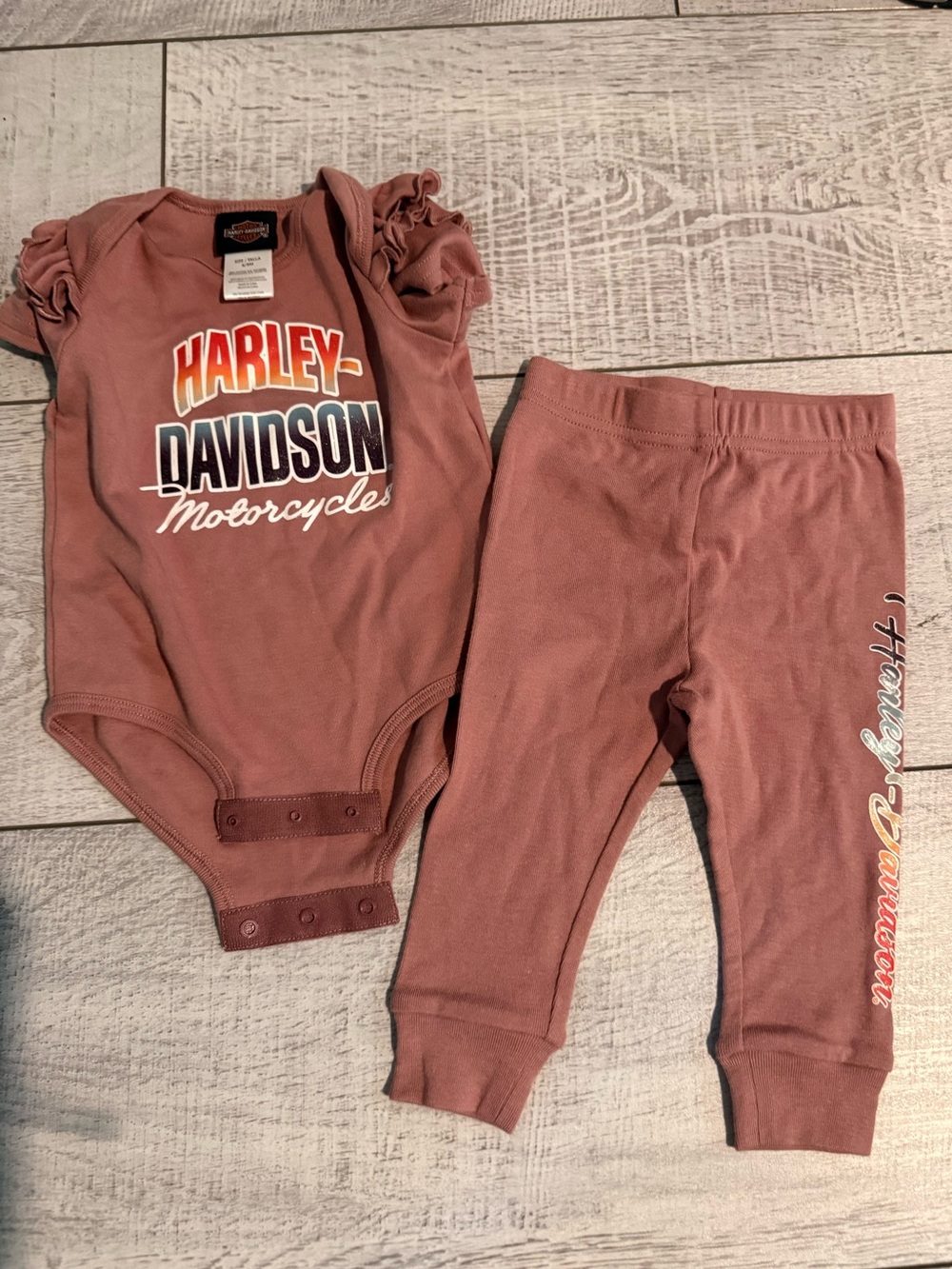 Harley-Davidson Baby Girl 2-Piece Outfit Set – 6–12M